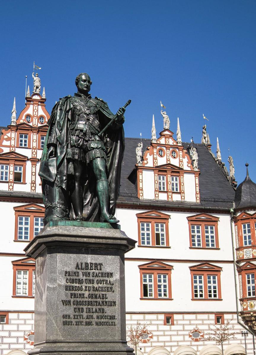 Het standbeeld van Albert von Saksen- Coburg, de gemaal van de Britse koningin Victoria.