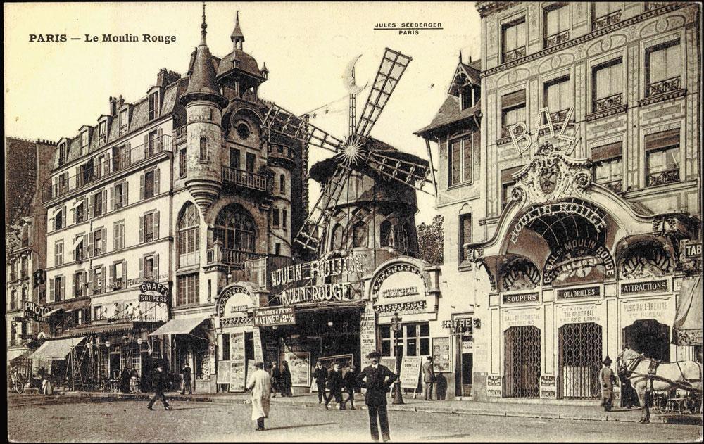 Catastrophe : en 1915, le Moulin Rouge est entièrement détruit dans un incendie. Reconstruit après-guerre, le bâtiment ne récupérera jamais son charme initial...