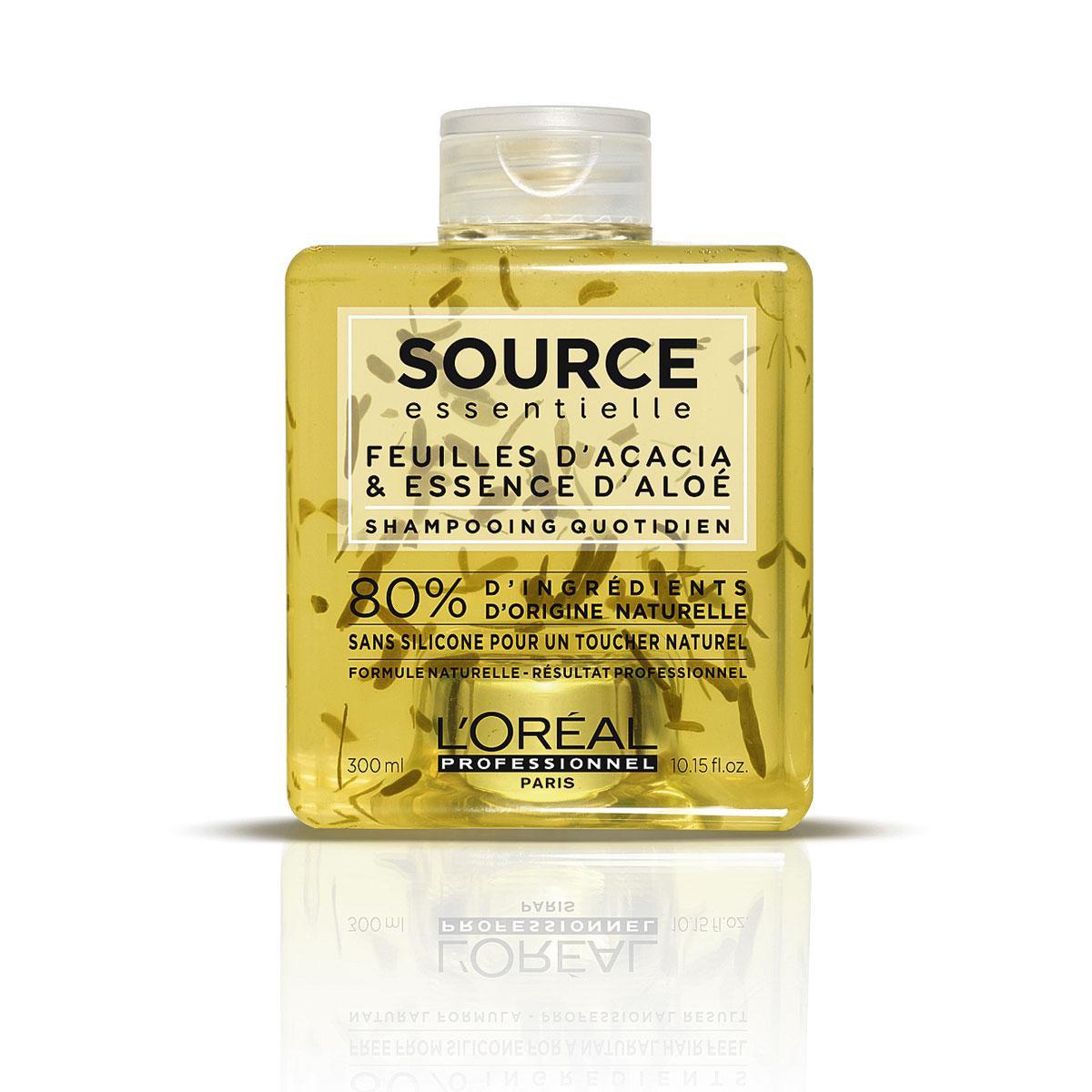 Source Essentielle, met 80 tot 100% natuurlijke ingrediënten, is het favoriete navulgamma van kappers. Daily Shampoo van L'Oréal Professionnel, 21,93 euro, vier productlijnen.