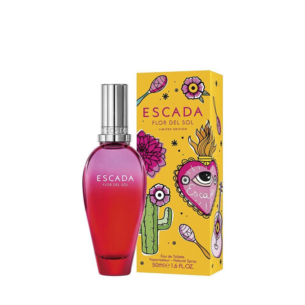 Een Mexicaanse ode aan de vreugde en het mooie weer, met Flor del Sol, het nieuwe parfum van Escada, limited edition, 43 euro voor 30 ml, in de parfumerie.