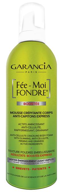 Je rondingen laten uitkomen en ze graag zien! Fée-Moi Fondre Anti-cellulite Crackling Body Foam van Garancia, 42,29 euro voor 400 ml, in de apotheek en drogisterij.