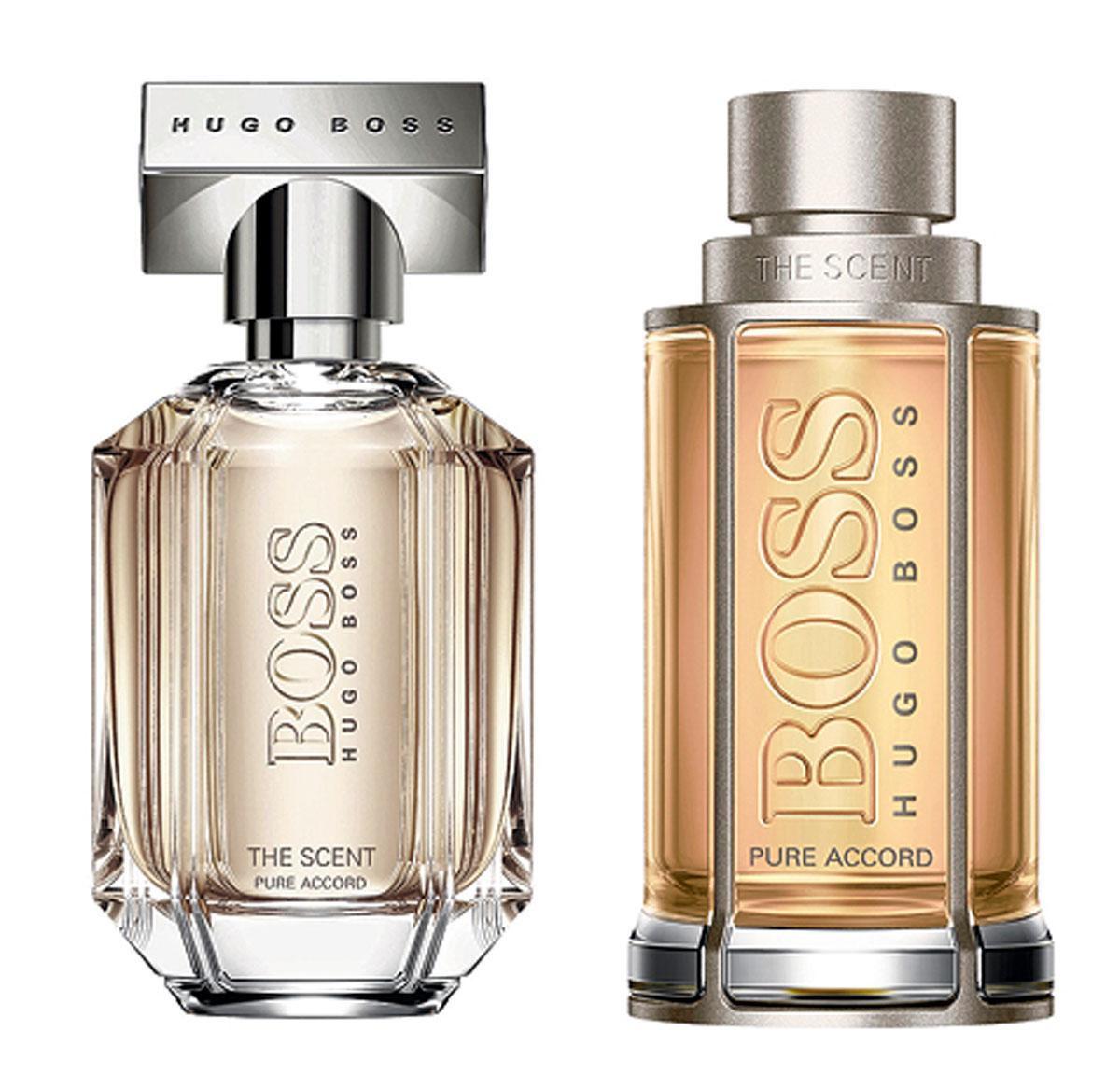 Boss The Scent Pure Accord for Him & for Her biedt een nieuwe kijk op verleiding. Geef er gerust aan toe! 76 euro en 81 euro voor 50 ml, in de parfumerie.