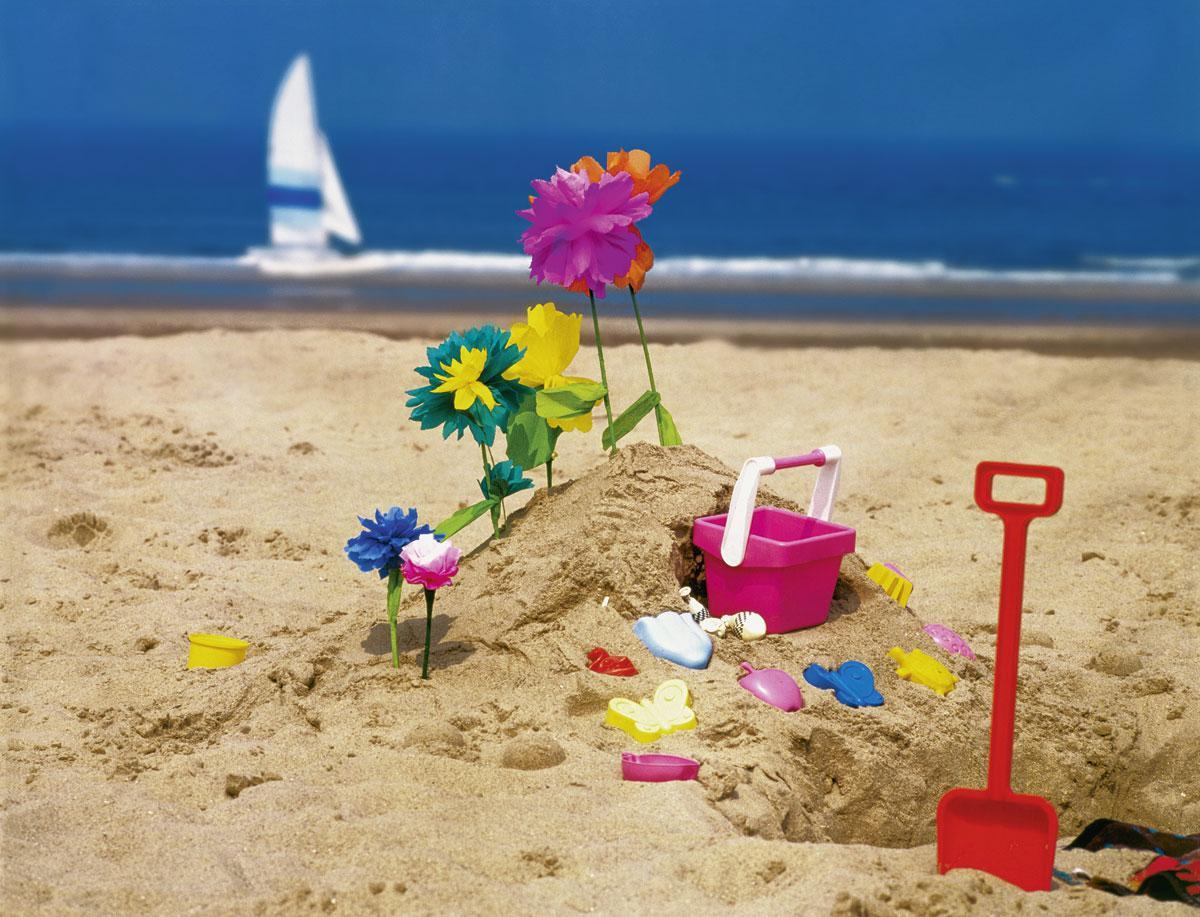 Het strandbloemenspel leert kinderen de basisprincipes van de vrijemarkteconomie. Maar bovenal is het een manier om vriendjes te maken tijdens die zalige vakantie aan zee.