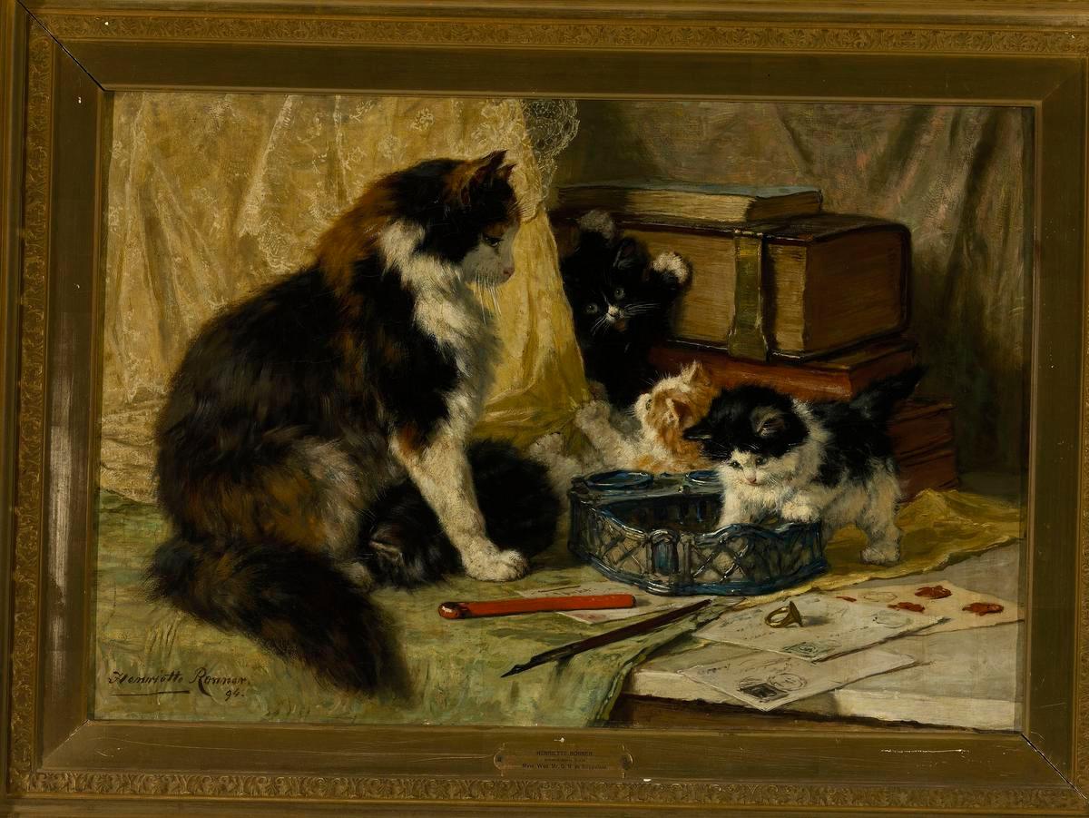 Henriëtte Ronner-Knip, Spelende katjes, 1897.