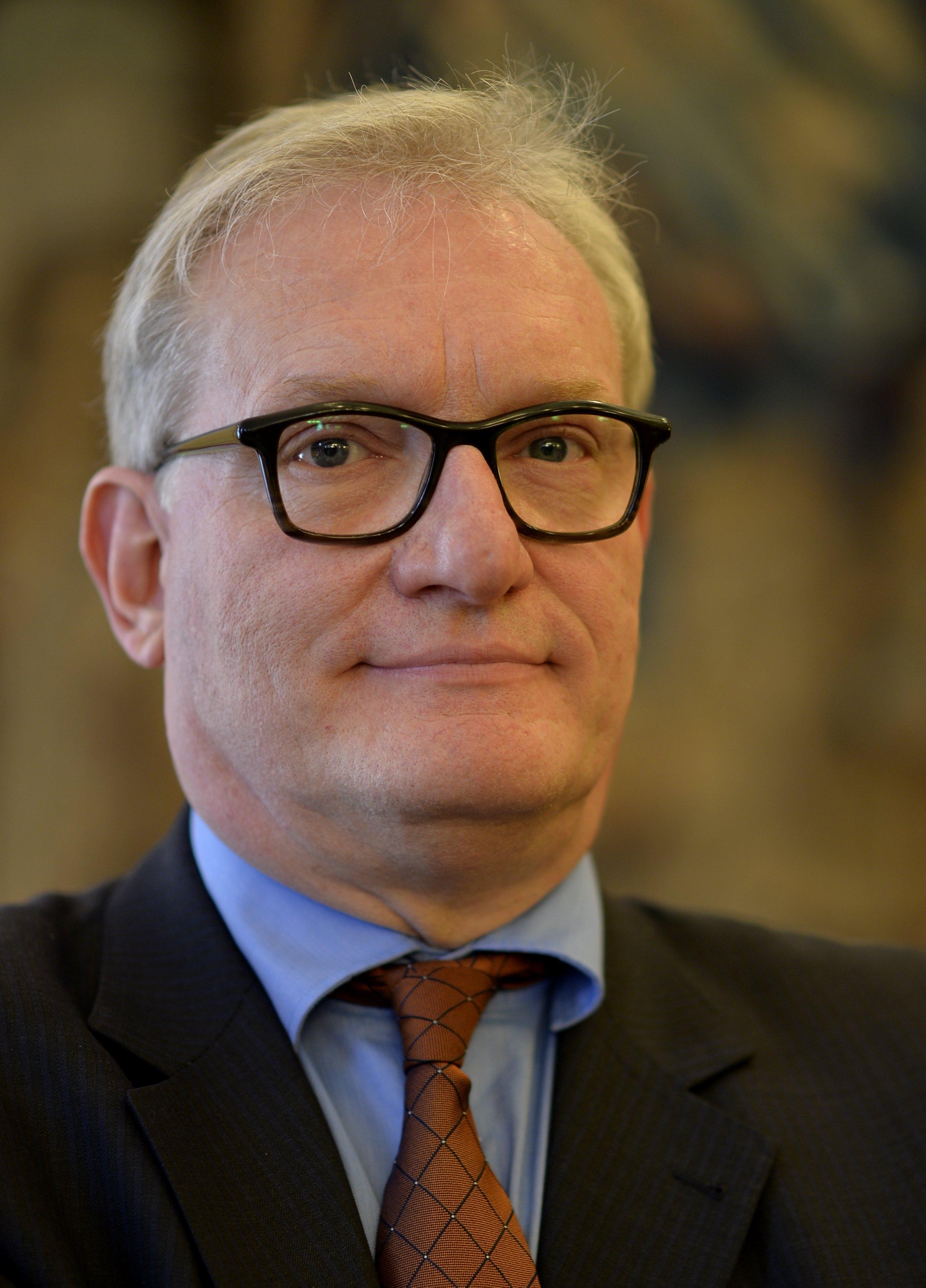 20150310 - BRUSSELS, BELGIUM: Pol Van Den Driessche (N-VA) pictured at a reception organized by the Belgian group of the IPU, Inter-Parliamentary Union, at the federal parliament in Brussels , Tuesday 10 March 2015. BELGA PHOTO ERIC LALMAND