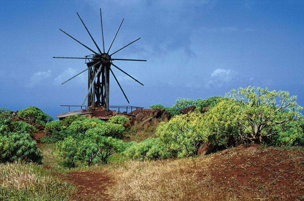 Een oude windmolen in Garafía.