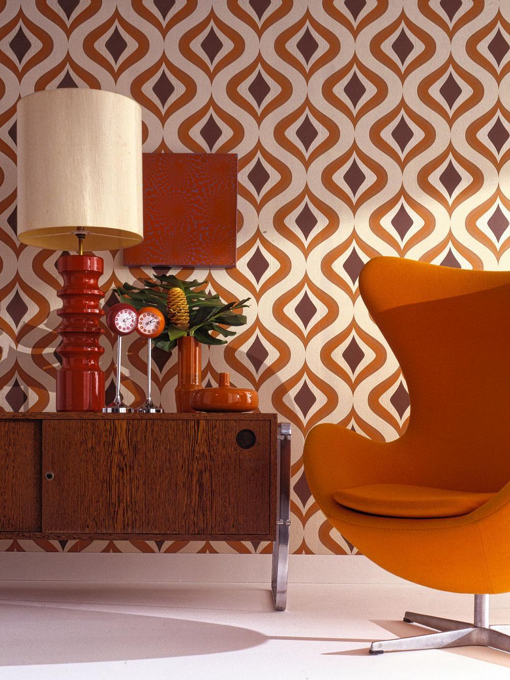 Behang Triton, 39,90 euro per rol Wallpaper from the seventies, www.wallpaperfromthe70s.com