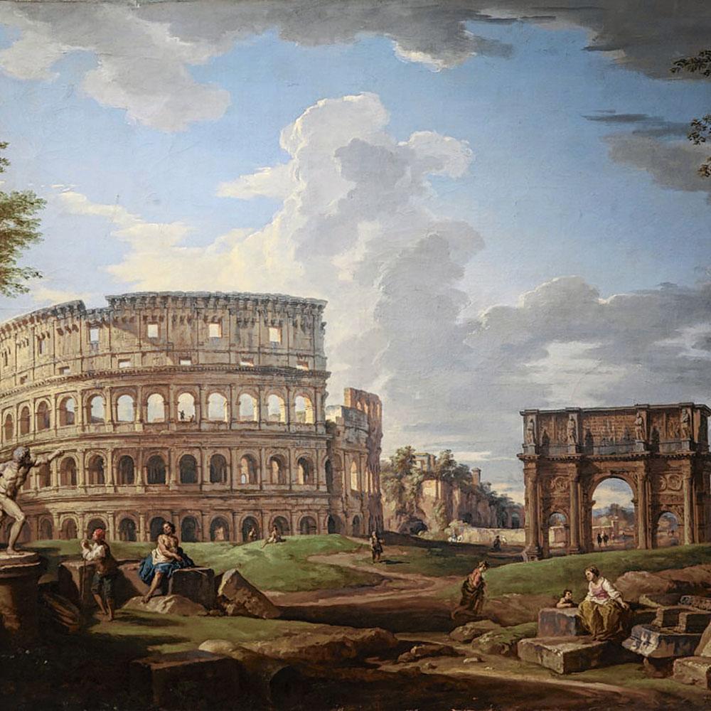 1. Vue du Colisée et de l'Arc de Constantin, Giovanni Paolo Panini, 1742.