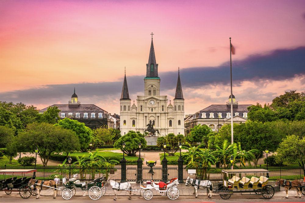 Jackson Square, la place emblématique de la Nouvelle-Orléans située dans le quartier français.