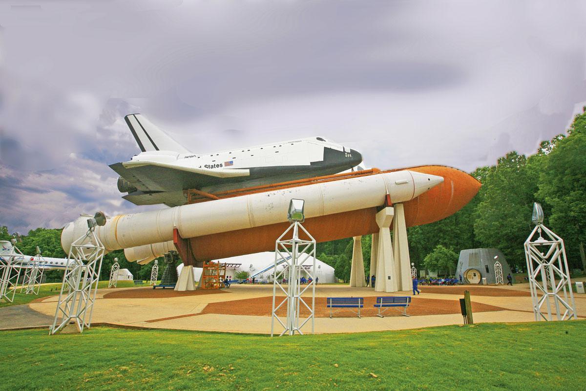 De Space Shuttle in Huntsville.
