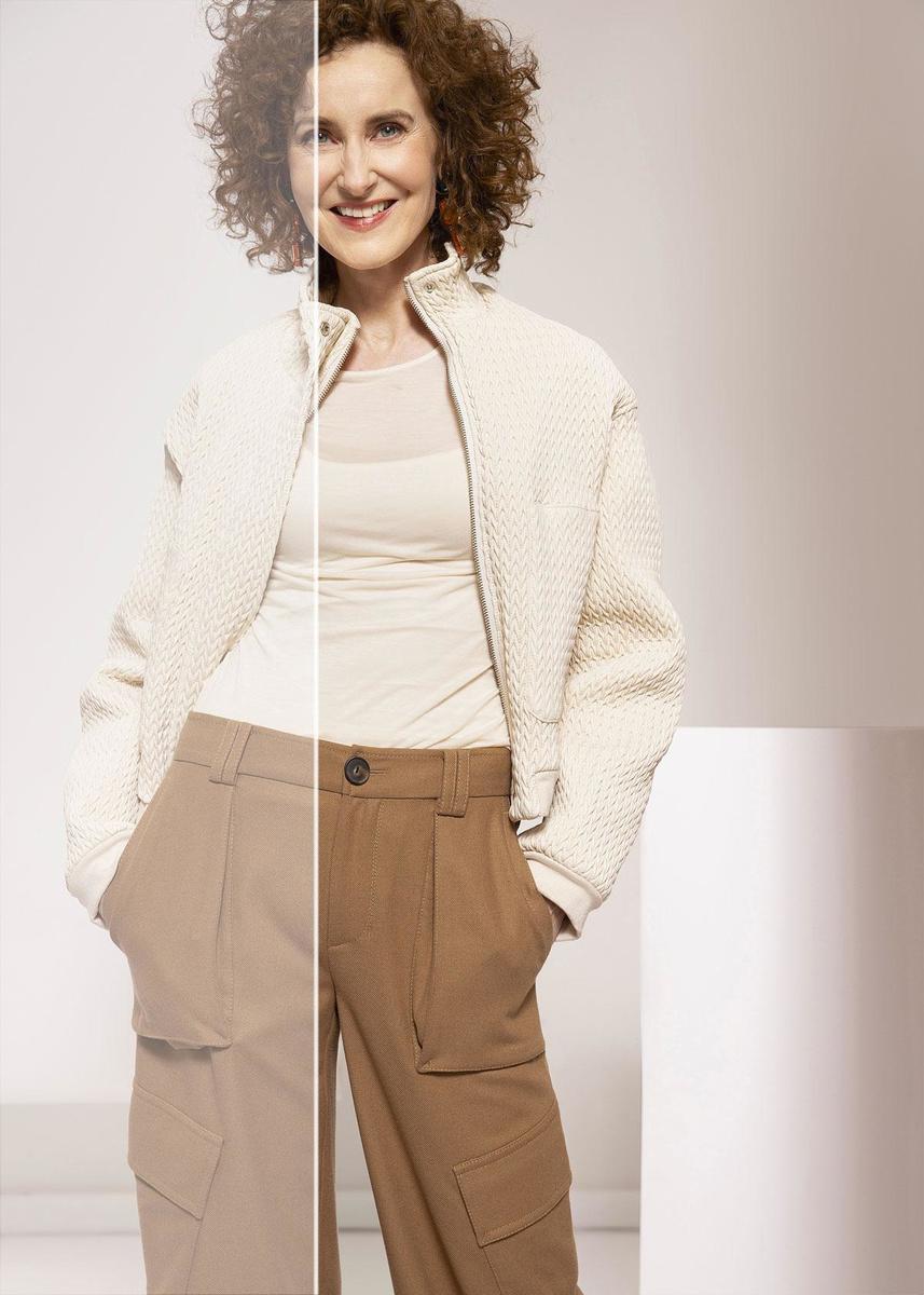 Pantalon et T-shirt, Vince Blouson et boucles d'oreilles, Essentiel