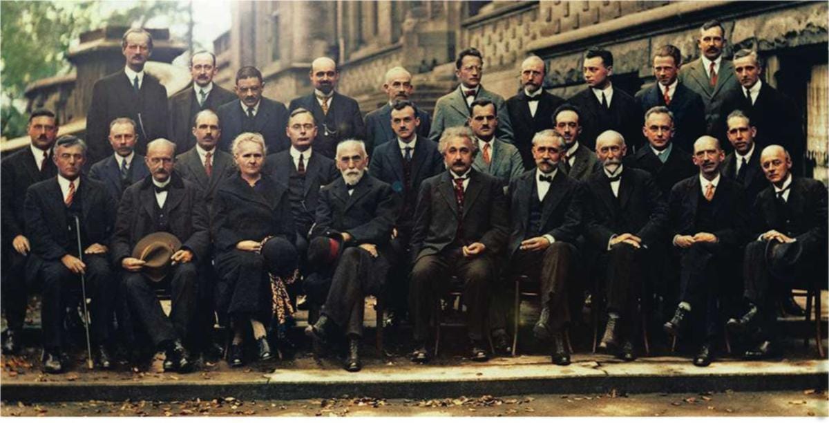 Foto van Marie Curie die de nobelprijs mocht ontvangen