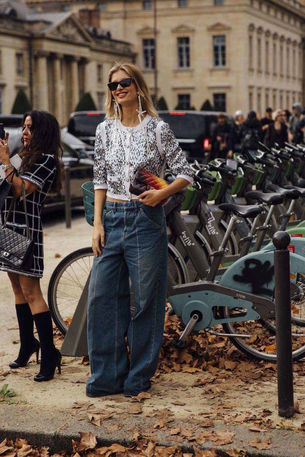 oversized denim met gestikte naad