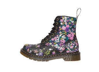 Leren laarzen met bloemenprint - € 209,95 - Dr. Martens via Zalando.