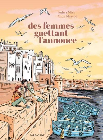 bande dessinée des femmes guettant l'annonce