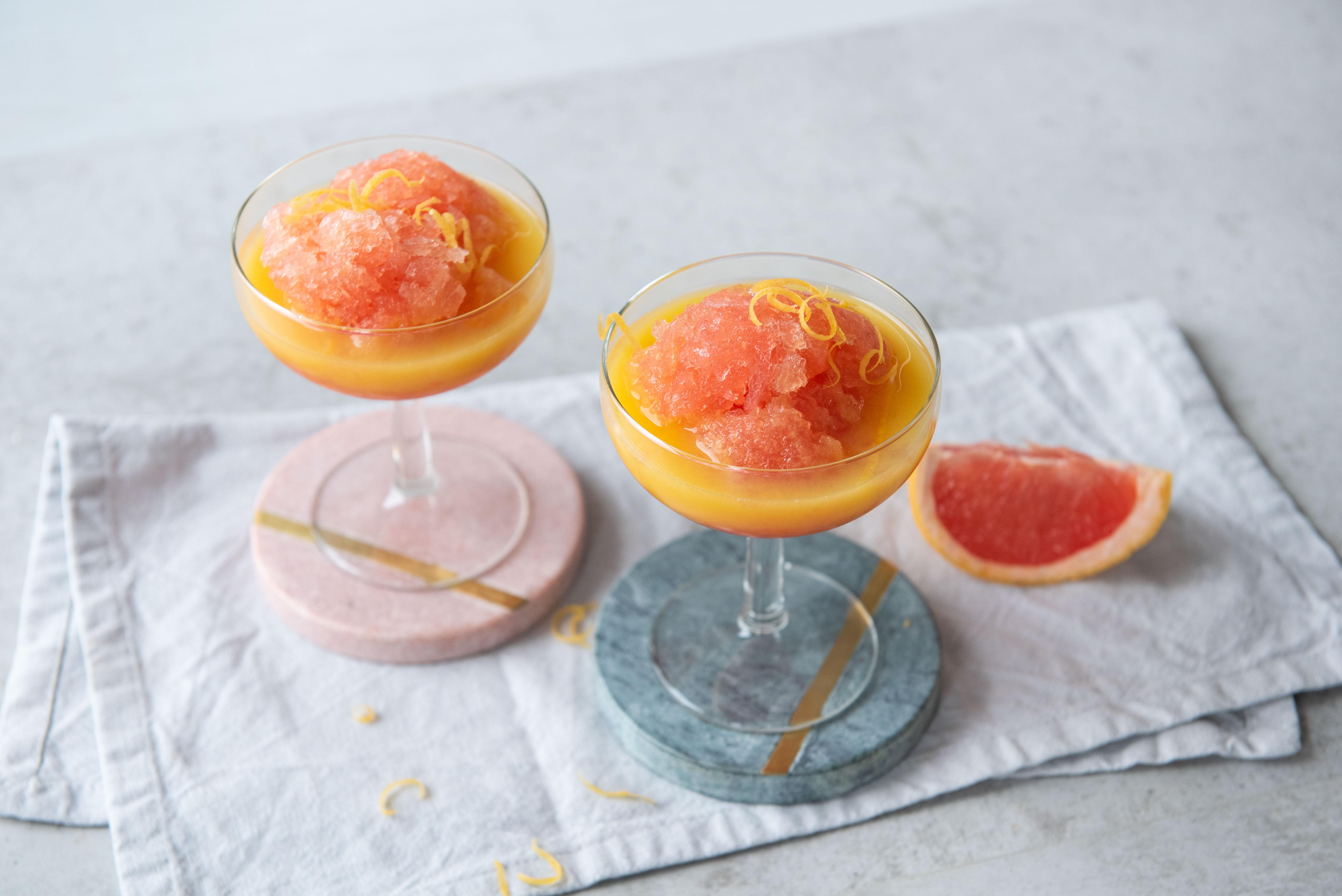 Campari Grapefruit Sorbet Summer Cocktail on the Table
