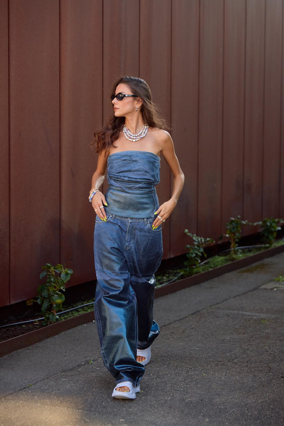 wide-leg denim