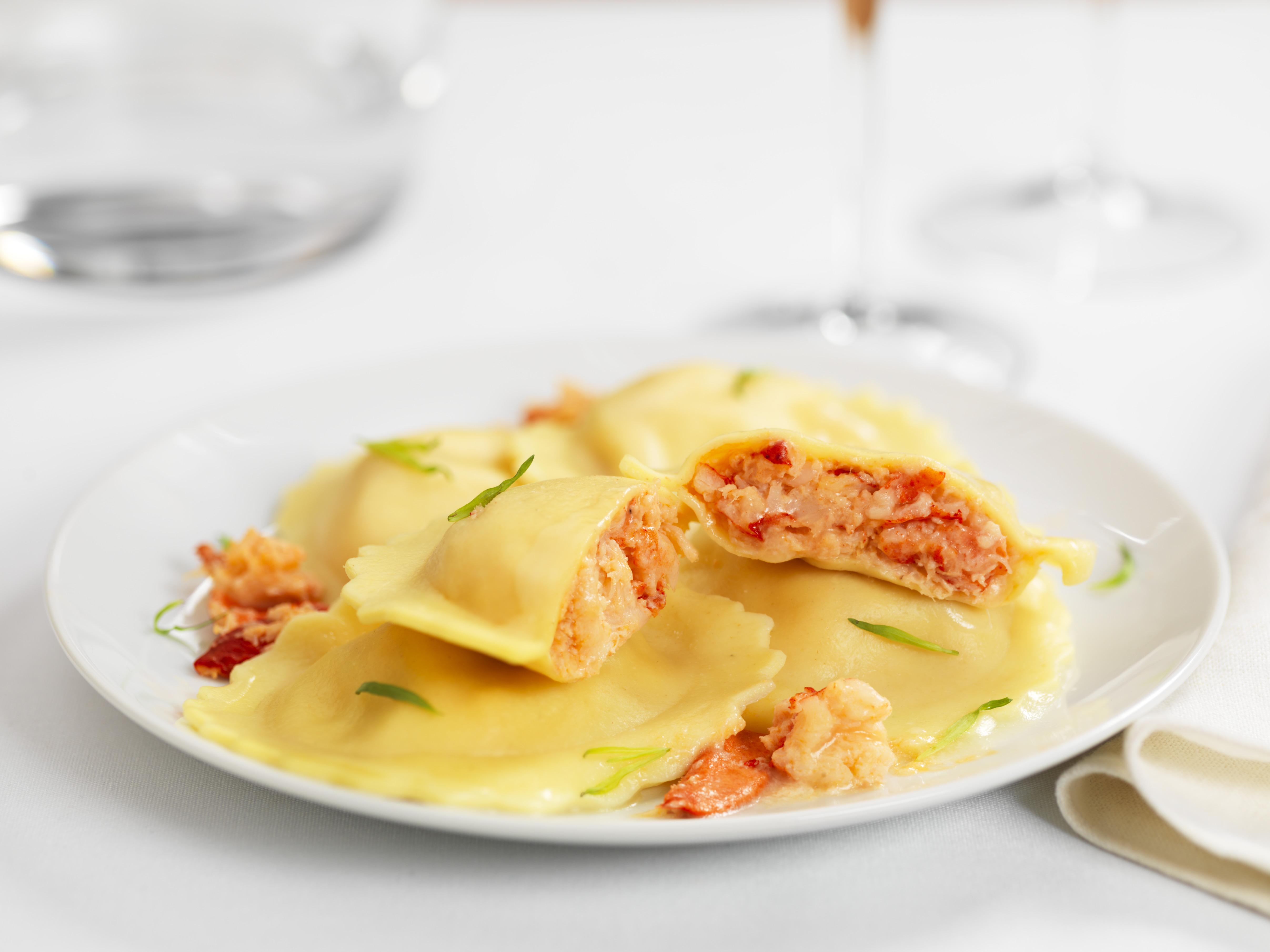Ravioli filled with lobster