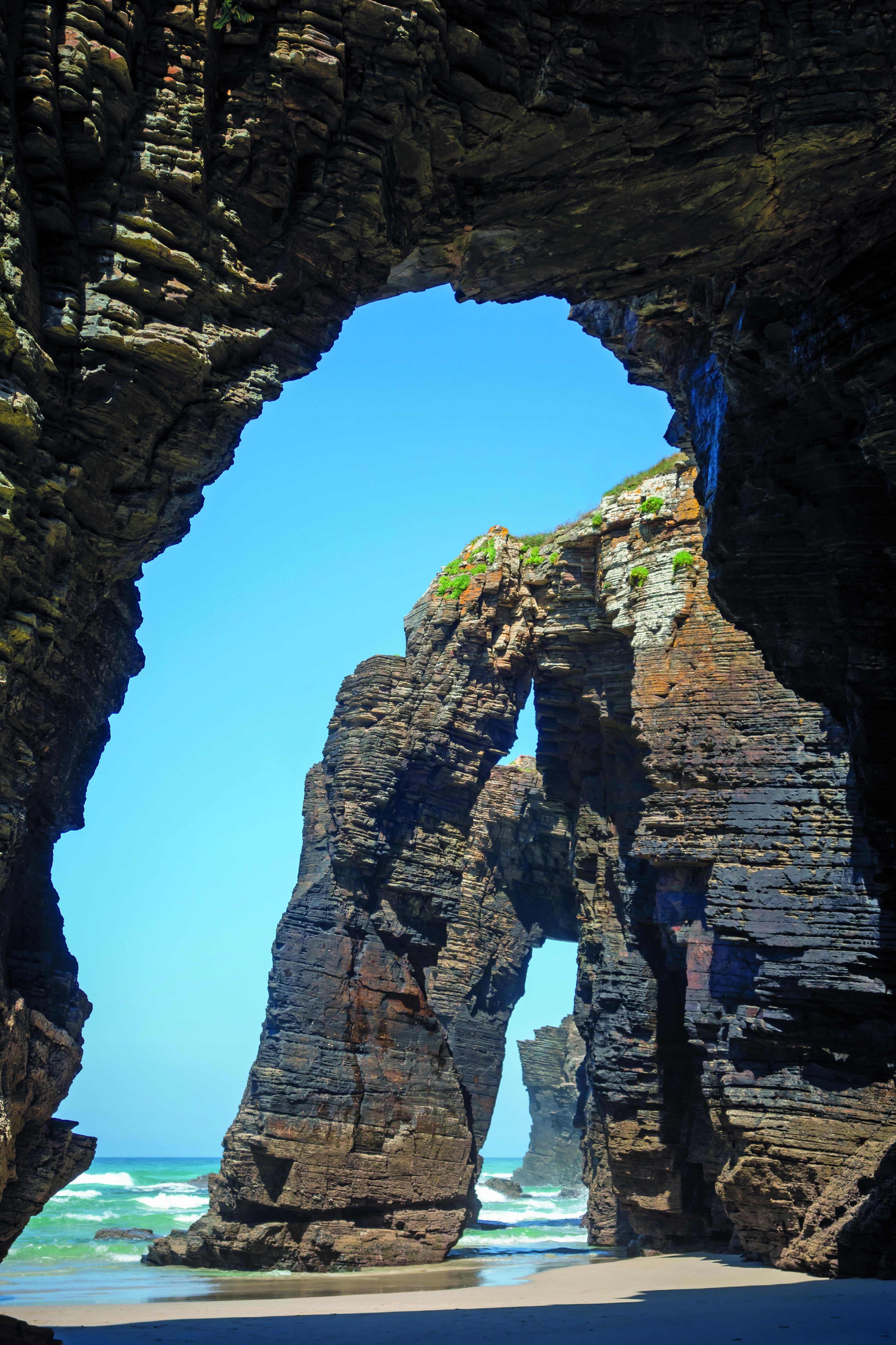 Het 'kathedralenstrand' in Galicie, Spanje