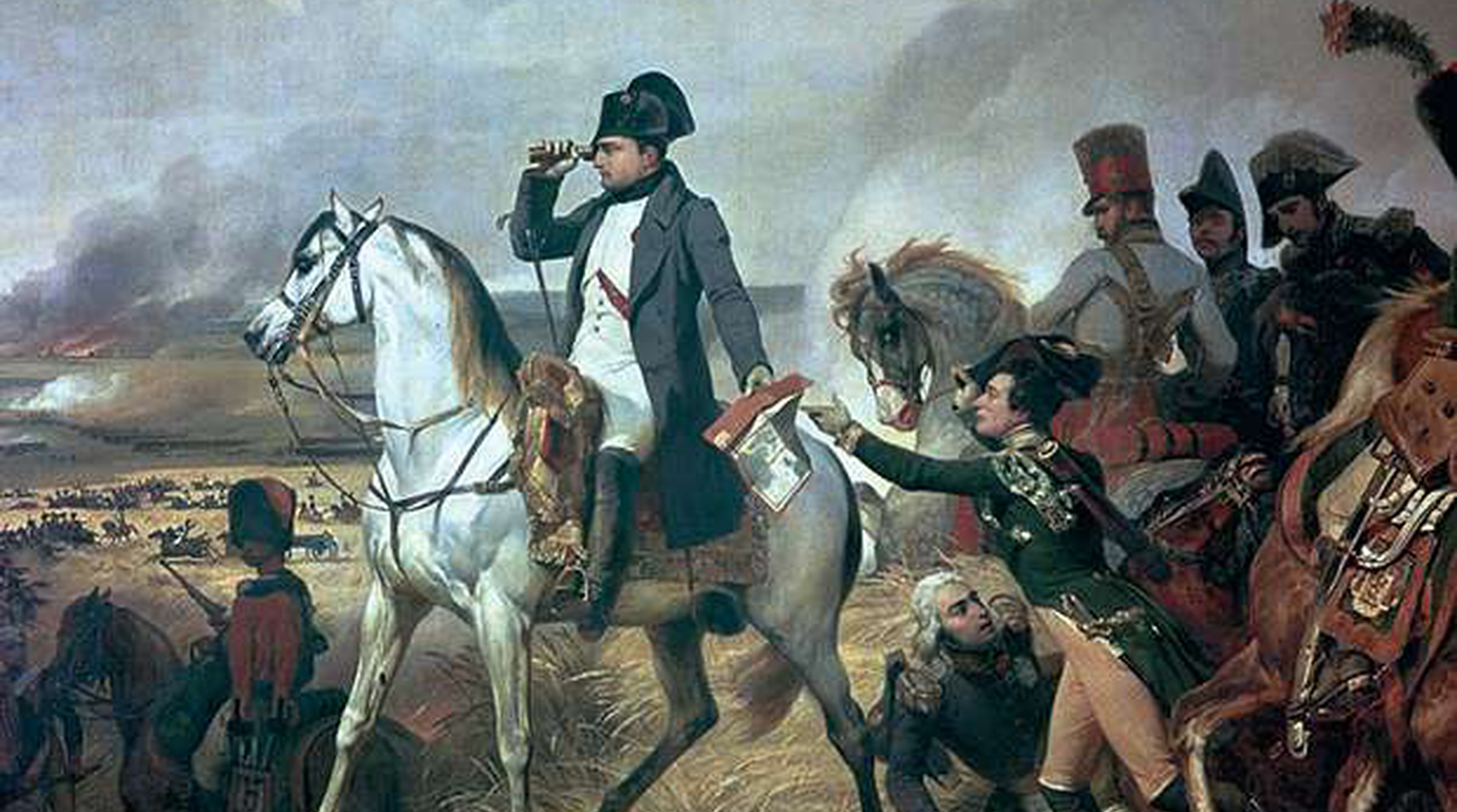 Horace Vernet, De slag bij Wagram op 6 juli 1809. De Oostenrijkse nederlaag zorgde voor Russische ongerustheid en gaf de wankele alliantie met de Fransen een forse tik. © Bridgeman Images