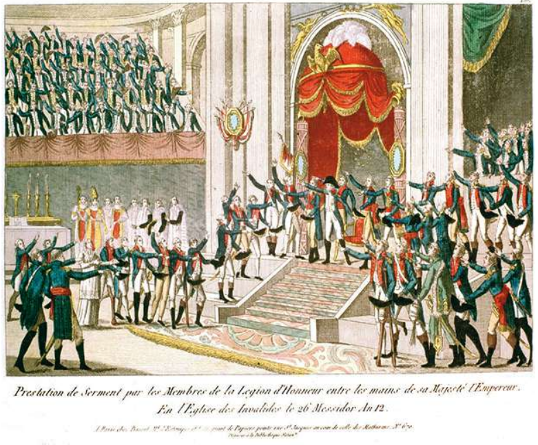 Op 15 juli 1804 vond in Les Invalides in Parijs de allereerste uitreiking van de ereteken van het Légion d’Honneur plaats.