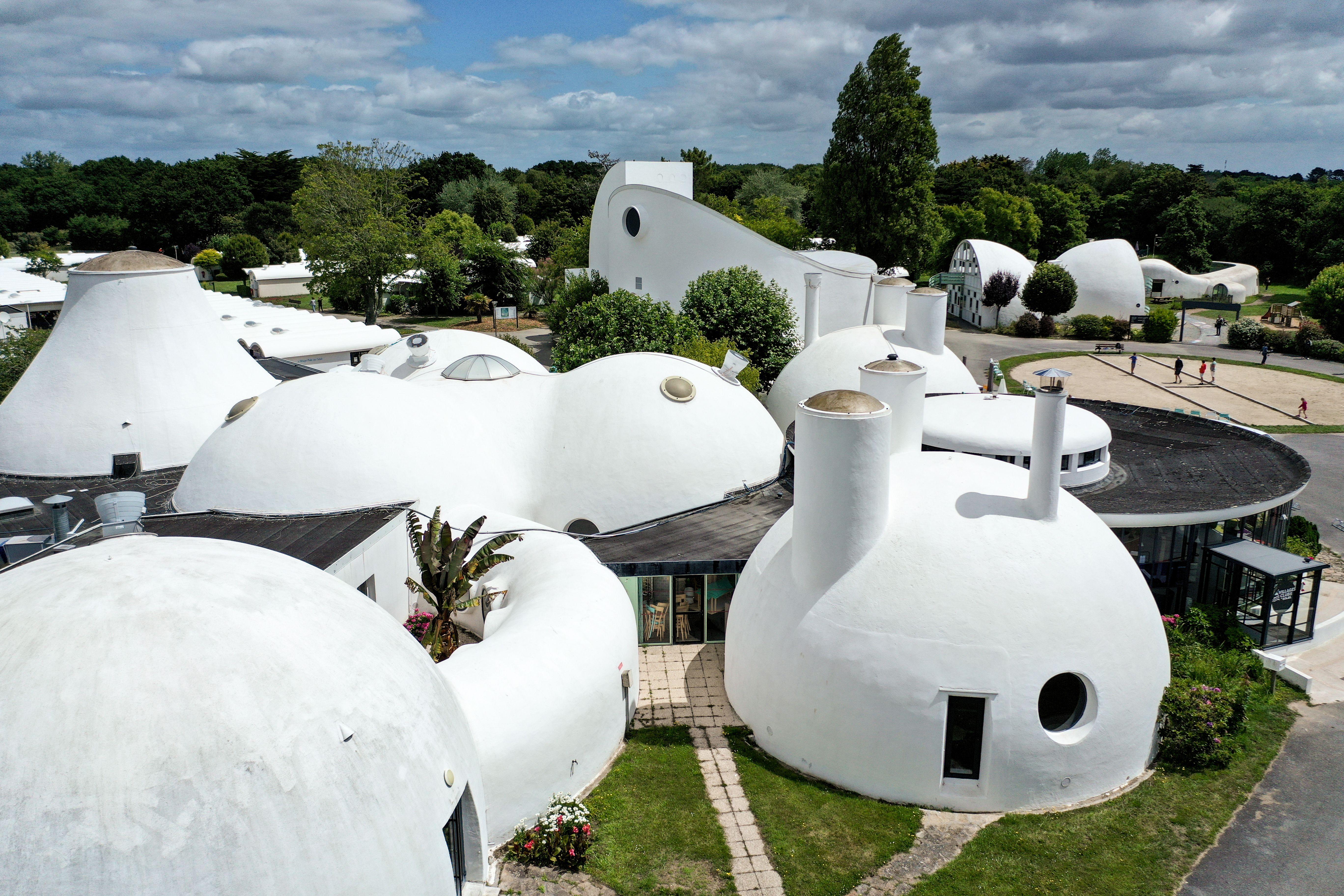 Beg Meil seaside resort, gebouwd in 1968 in Fouesnant