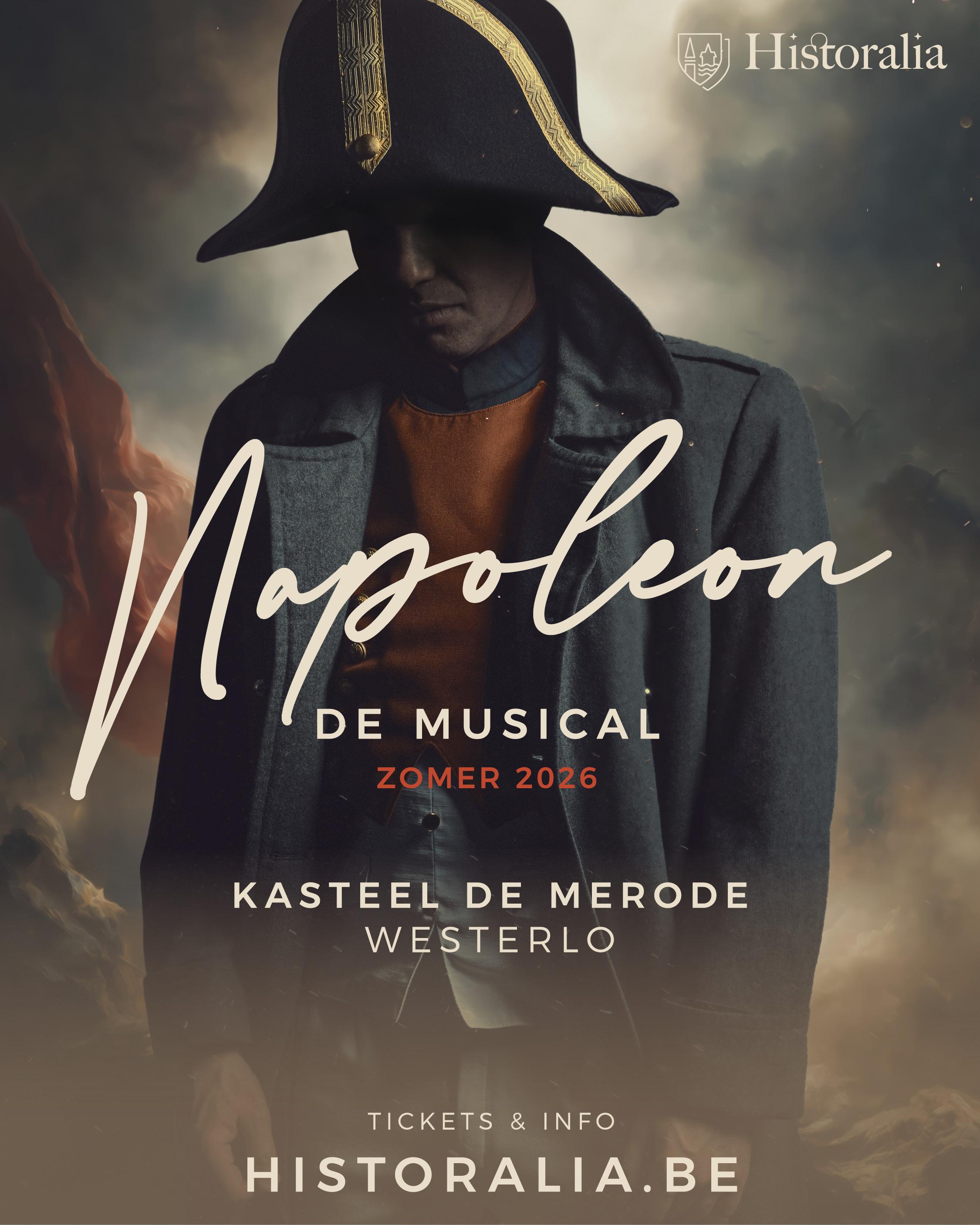 De poster voor Napoleon de musical met Jelle Cleymans.