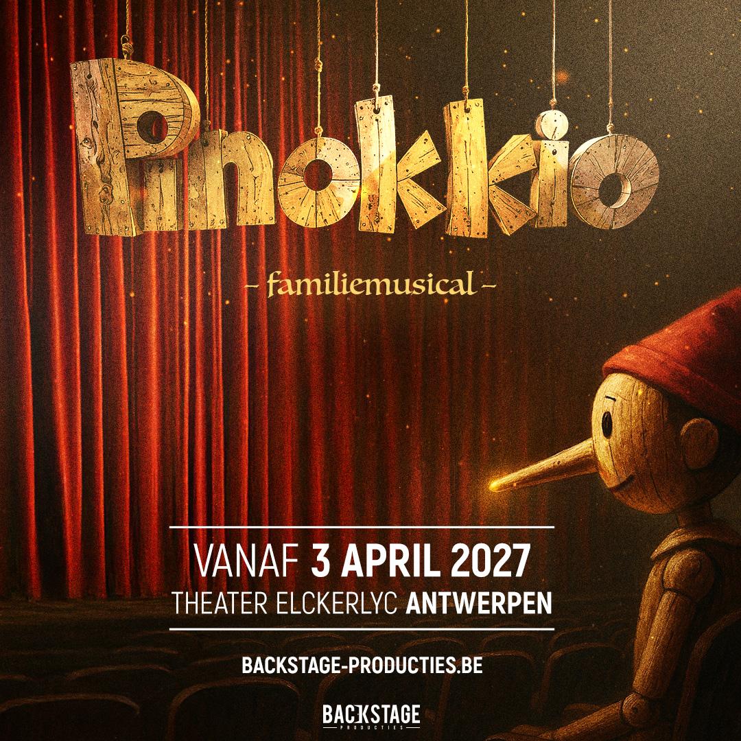 Poster voor de familiemusical Pinokkio