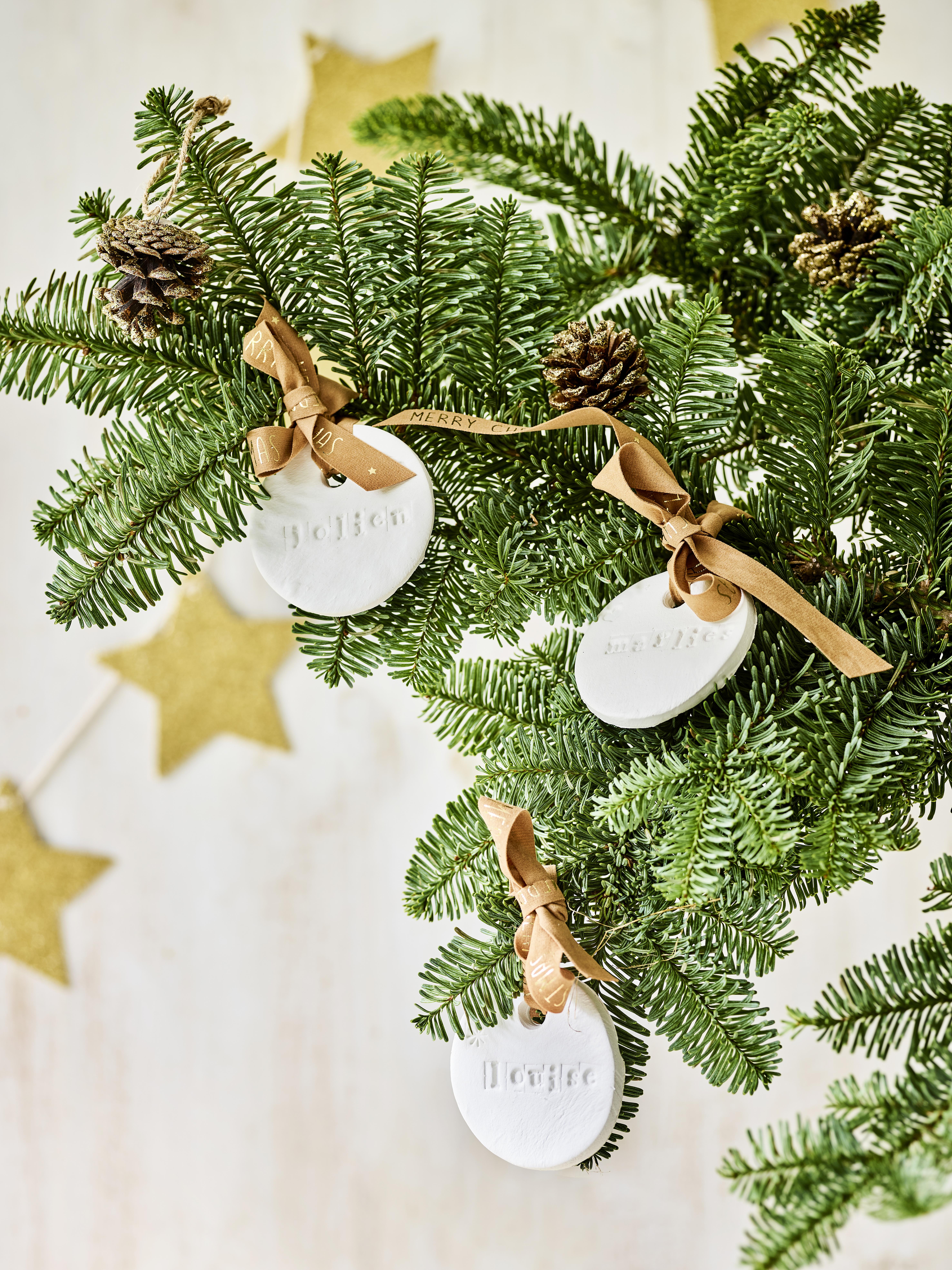 klei naamkaartjes kerst