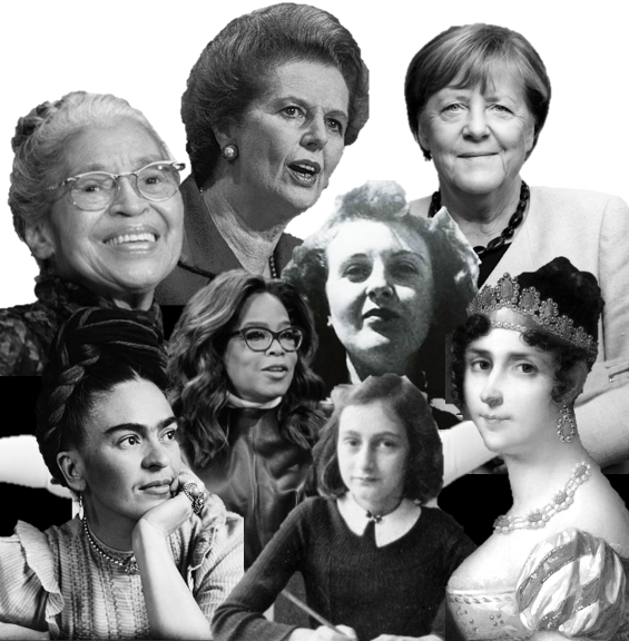 Collage van vrouwen in de geschiedenis voor Knack