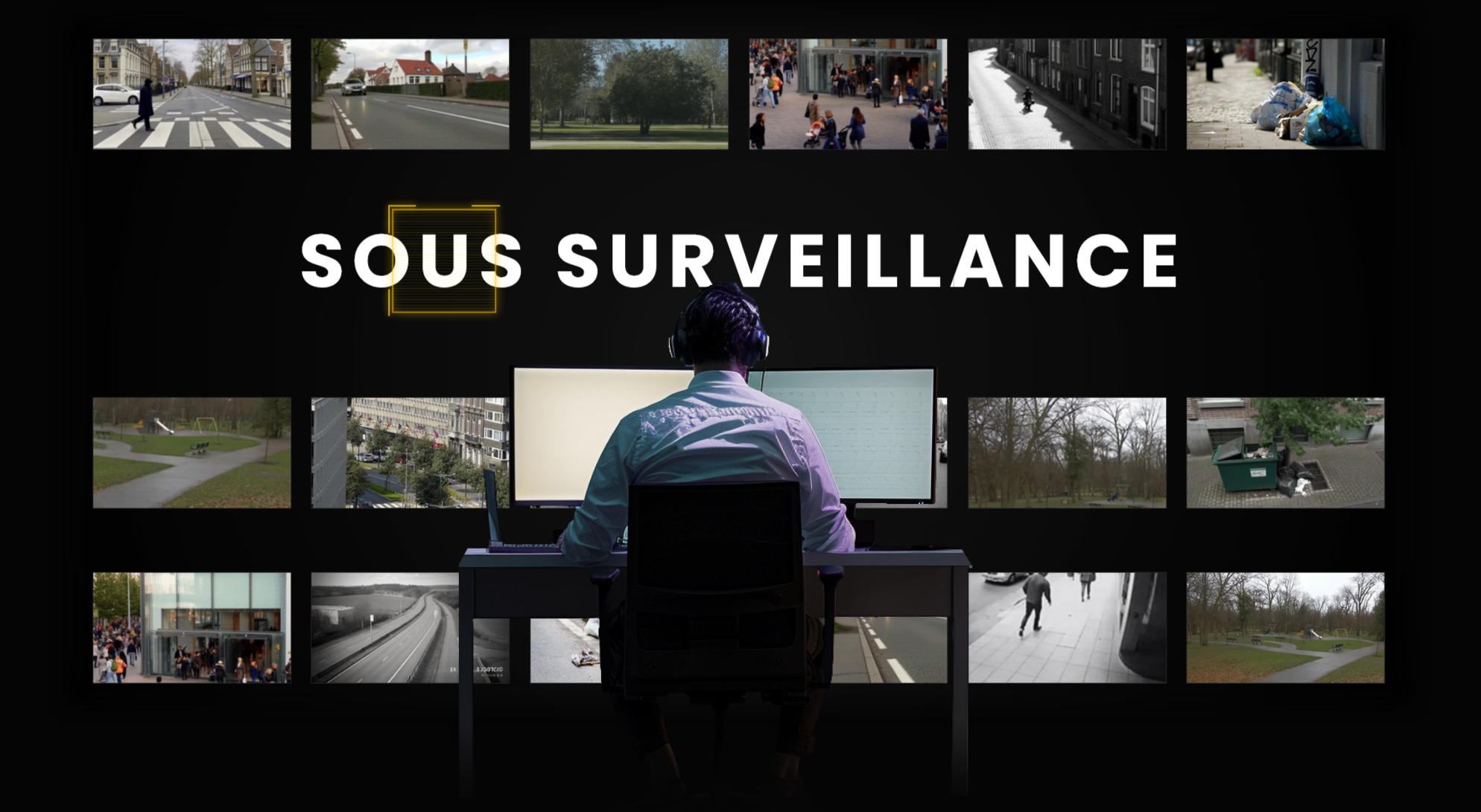 Sous surveillance grand-format sur les caméras dans l'espace public