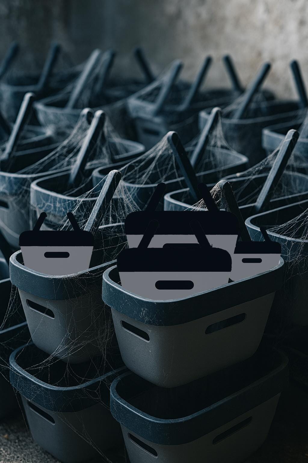 photo panier d'achats abandonnés