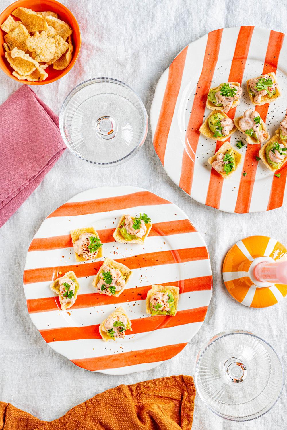 Cassavechips met garnalen