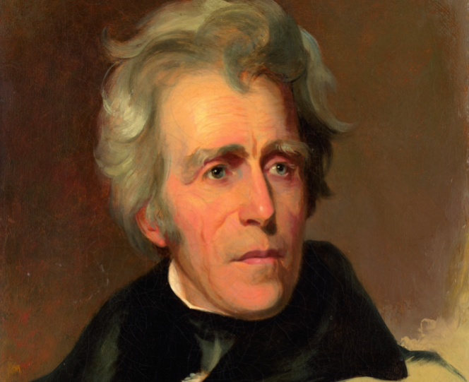 Een schilderij van Andrew Jackson, ooit president van de VS