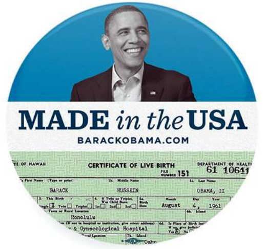 Foto van het birth certificate van Barack Obama