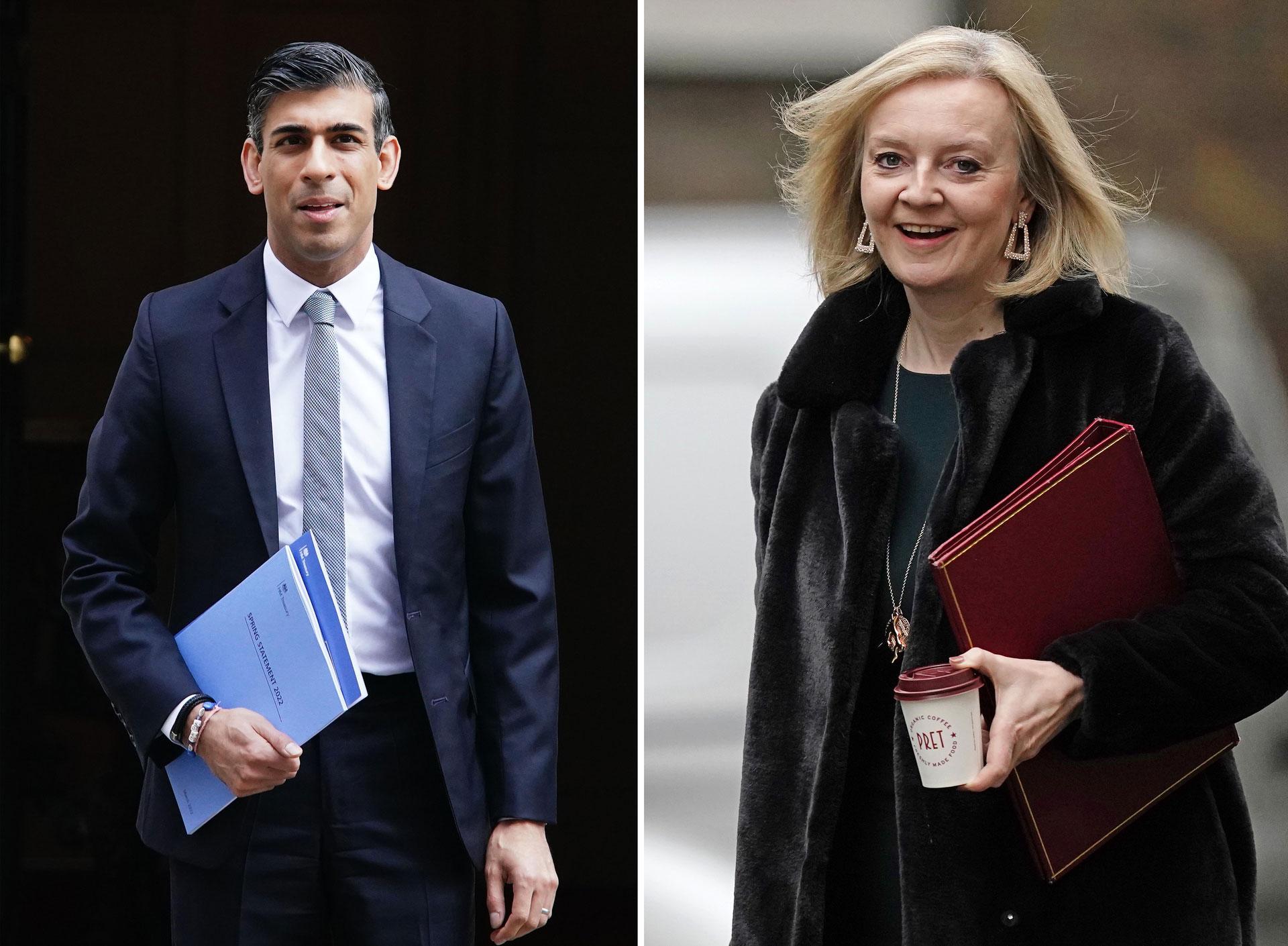 Rishi Sunak en Liz Truss.