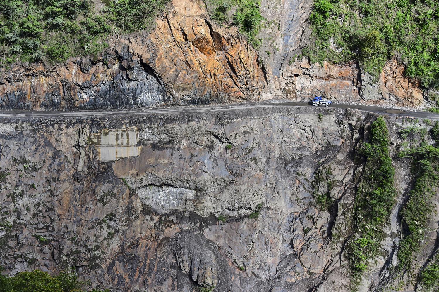 Camino de las Yungas en Bolivie, connu pour être la route la plus dangereuse du monde
