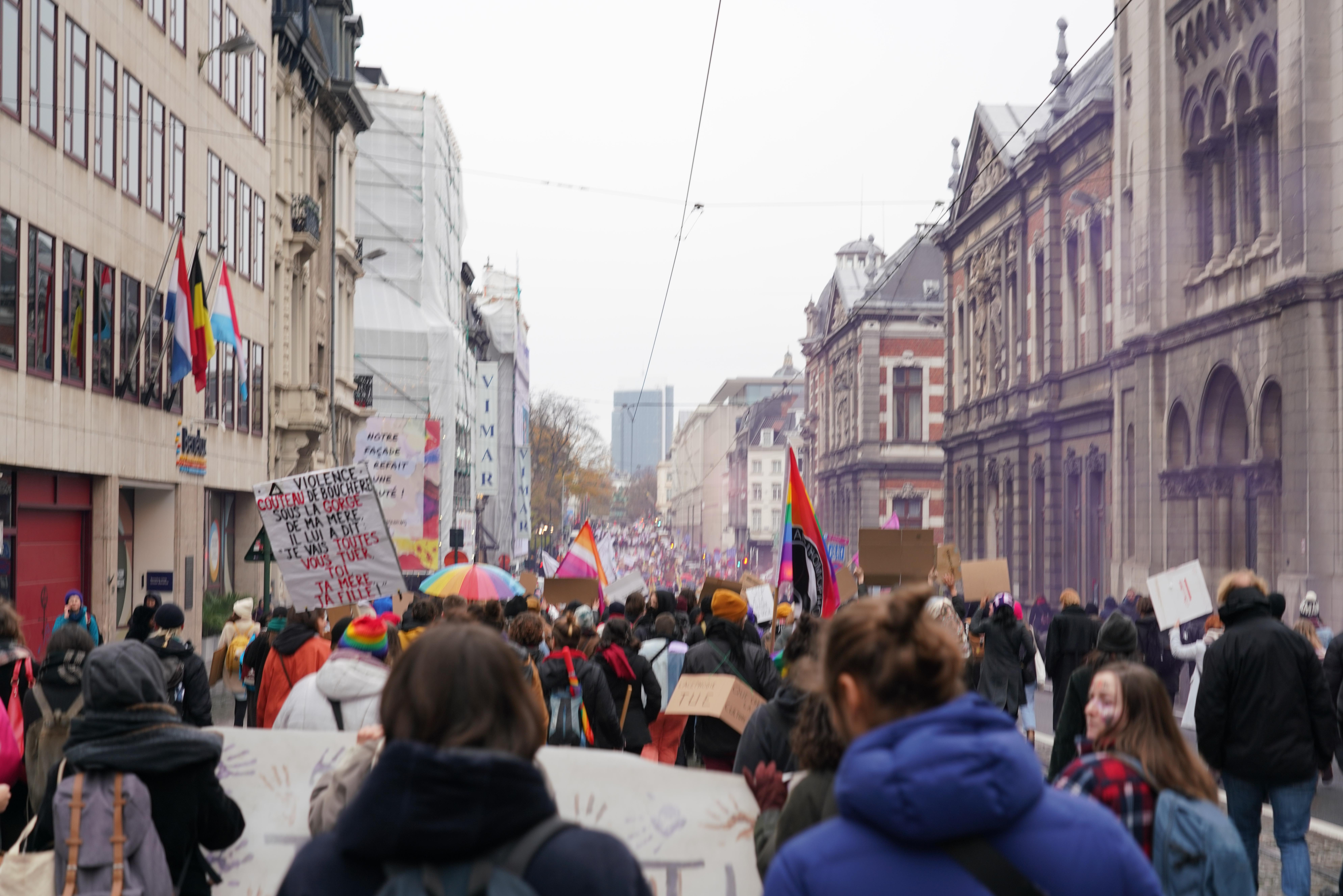 Manifestation rue de la Régence à Bruxelles