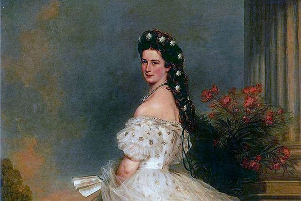 Portret van Elisabeth in Beieren, beter bekend als Sisi