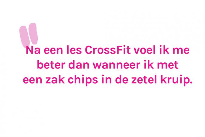 Redactrice Eline (27) sport de stress van zich af tijdens de les CrossFit