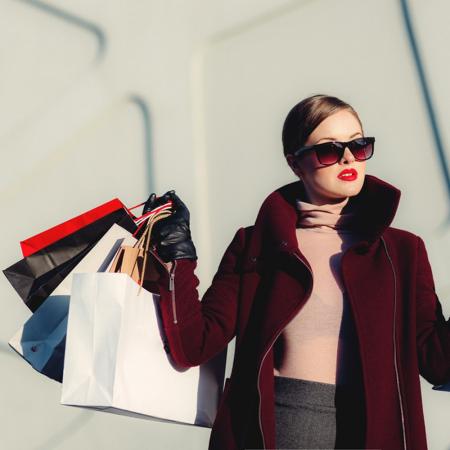 Shoppen in een grote stad