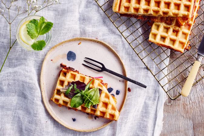 Croquewafel met Passendale Bio, beenham, basilicum en tomaat