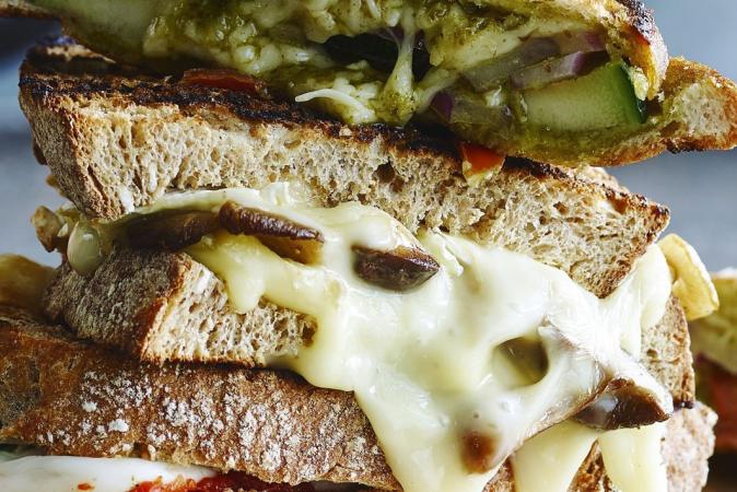 Croque met brie en boschampignons
