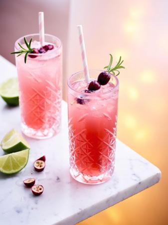 Veenbessenpunch met wodka en rozemarijn