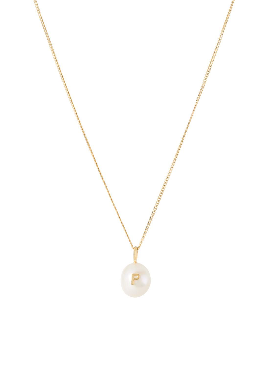 Collier plaqué or avec perle d'eau douce personnalisée