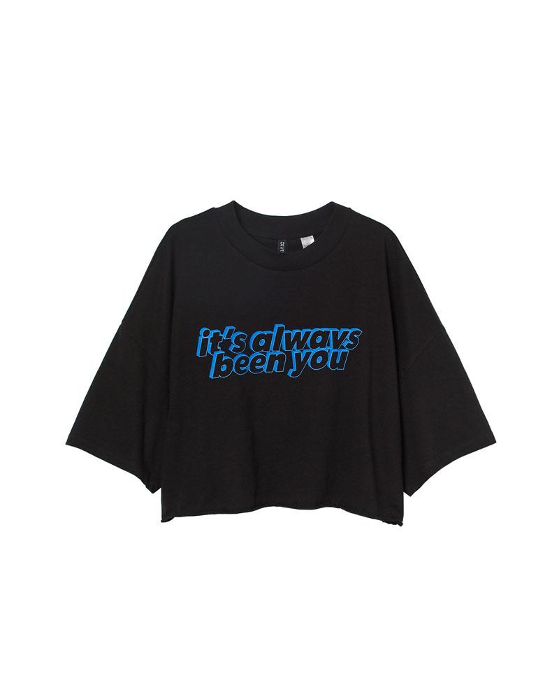 Cropped T-shirt 'it's always been you' - € 9,99