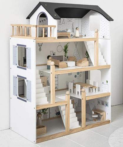 XL Houten poppenhuis met meubelset – La maison d’ Amélie