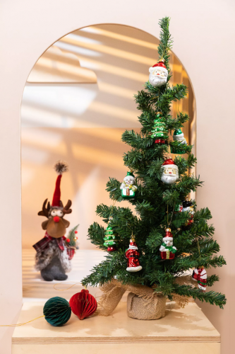 Kerstboom in jute zak - 60 cm