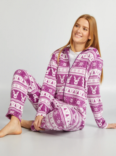 Fleece onesie voor kerst