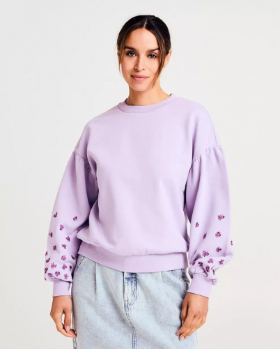 Sweater met geborduurde bloemen